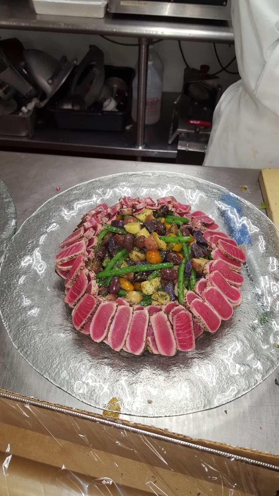 Seared ahi tuna | roasted root vegetables | greens