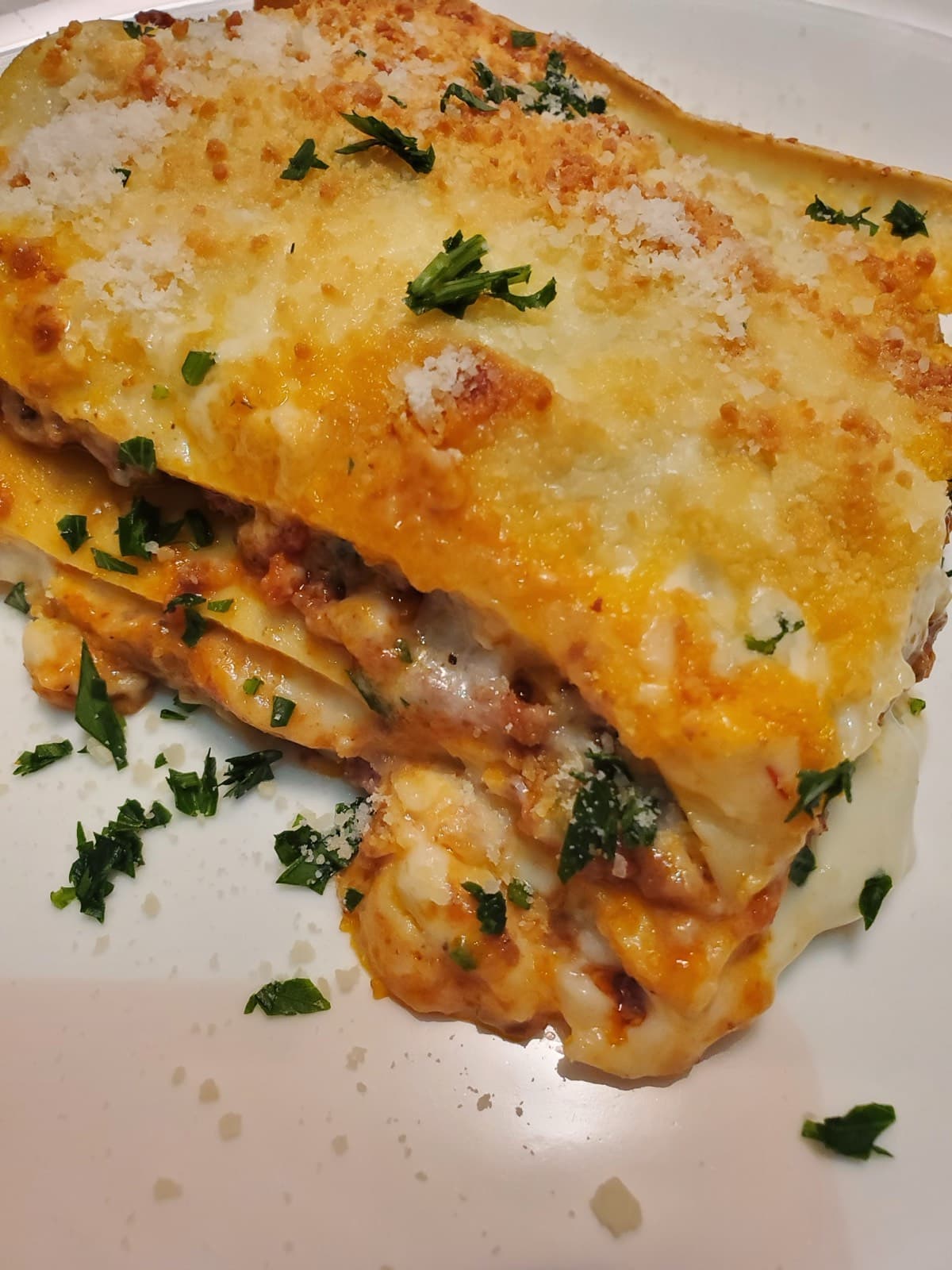 Lasagna | bolognese | béchamel | fresh herbs | parmesan crust