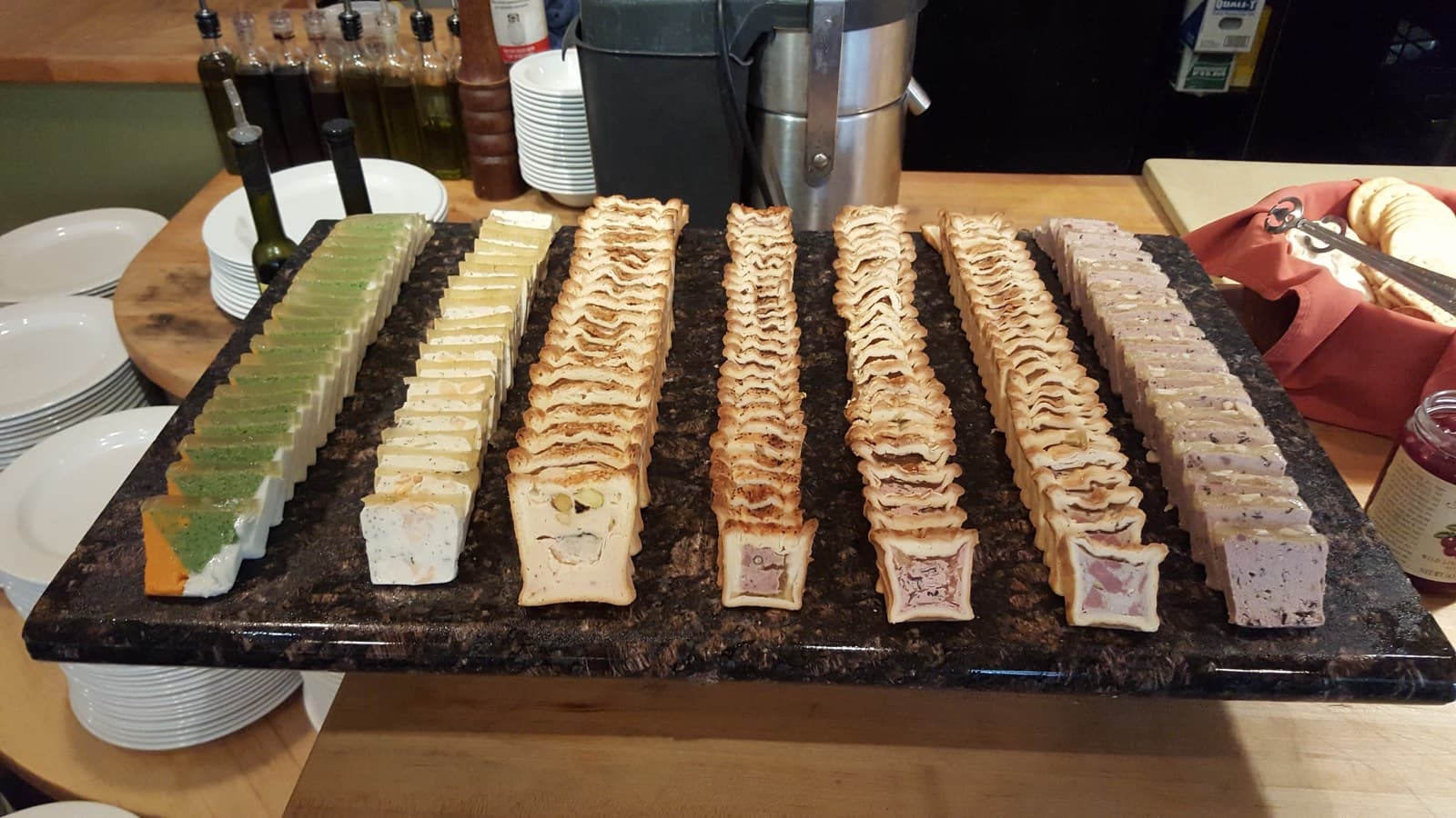 Pâté en croûte | terrine | five varieties on marble