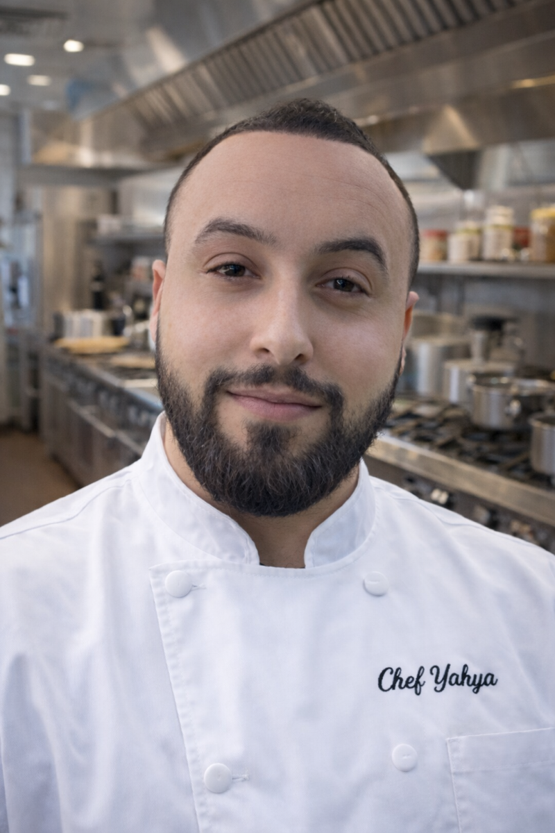 Chef Yahya in his Boston kitchen